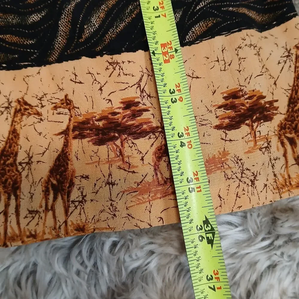 Vintage Intriguing Threads Safari Animal Midi Skirt Giraffe Zebra Lined Size‎ 12